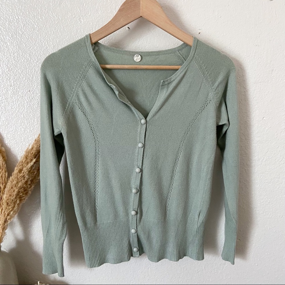 Sage green/blue cardigan